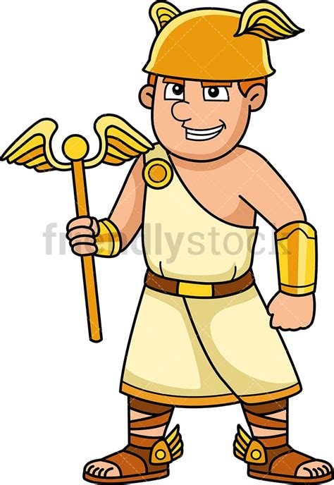 Hermes Greek God Cartoon Vector Clipart Friendlystock