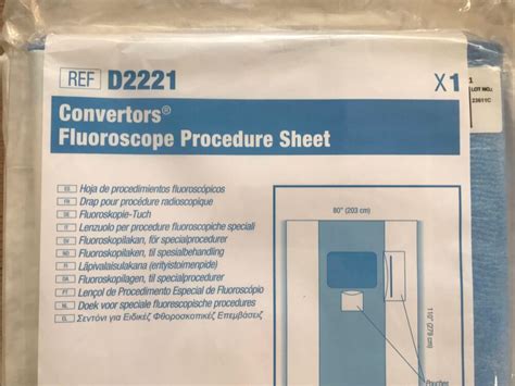 CARDINAL HEALTH D2221 Convertors Fluoroscope Procedure Sheet 80in x ...