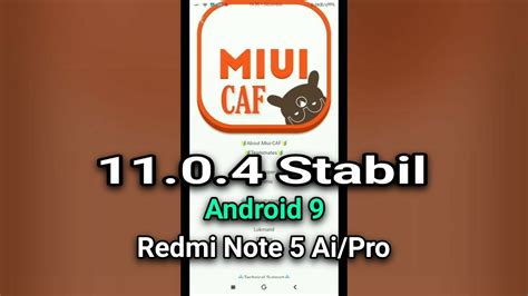 Miui Caf Stabil Android Pie For Redmi Note Pro Ai Whyred