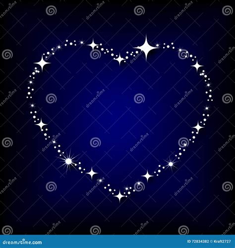 Heart With Stars On The Night Sky Stock Vector Illustration Of