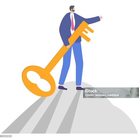 Key To Success Concept Business Successful Vector Illustration On Top