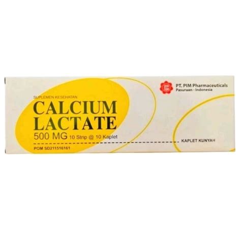 Jual CALCIUM LACTATE 500mg PIM 100 S Dus Shopee Indonesia