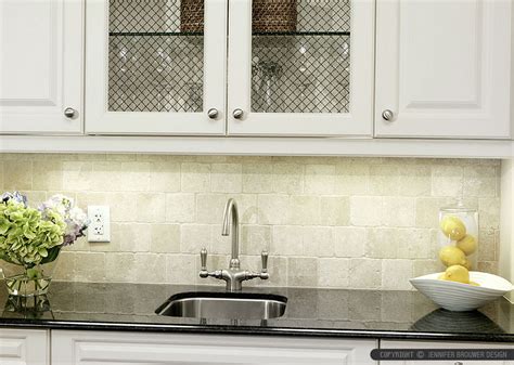 Antiqued Ivory Subway Backsplash Tile Idea Backsplash