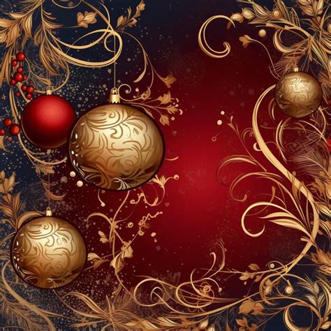 Premium Ai Image There Is A Red And Gold Christmas Card With