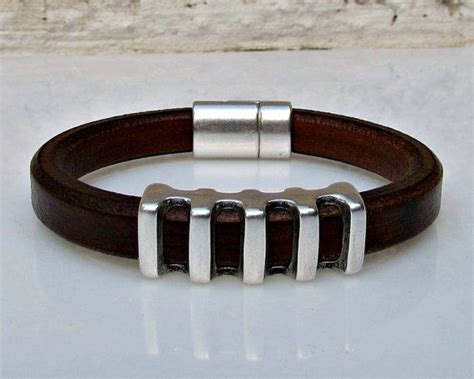 Feather Leather Bracelet Men S Leather Bracelet Leather Etsy Mens