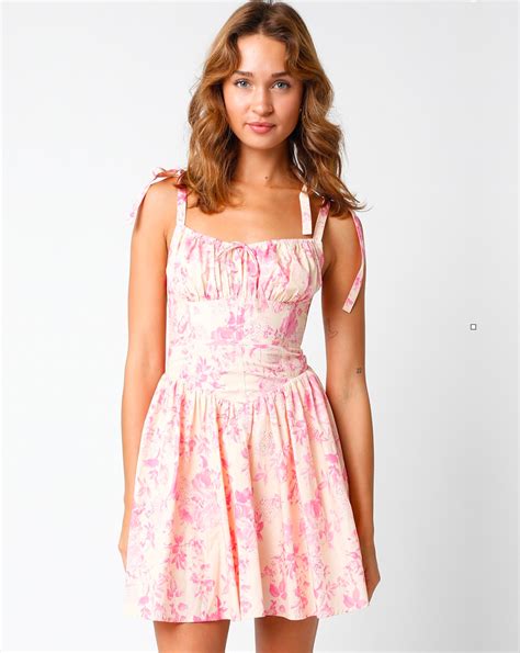 Olivaceous Tie Strap Blush Pink Floral Dress Middleton Vermont