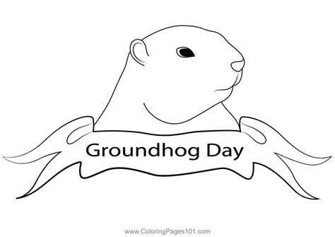 Groundhog Day Face Coloring Page For Kids Free Groundhog Day
