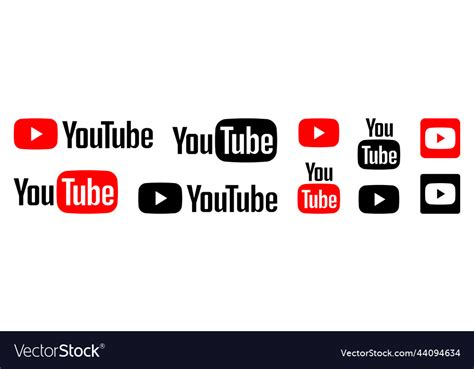 Youtube Icon Collection Royalty Free Vector Image