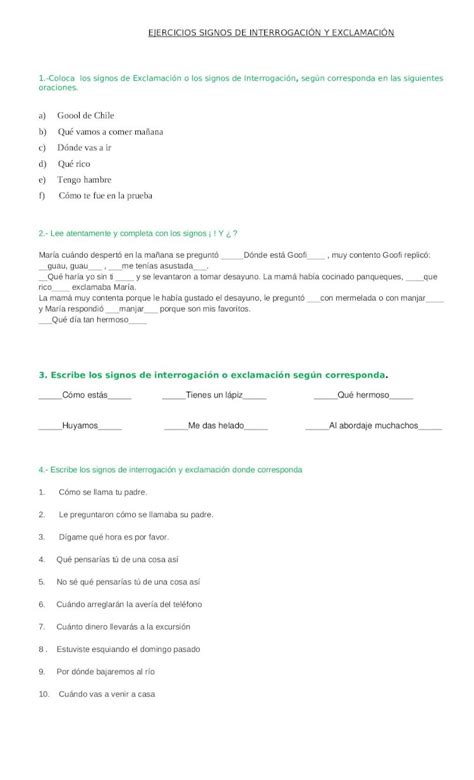 DOCX Ejercicios Signos de Interrogación y Exclamación DOKUMEN TIPS