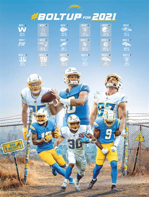 LA Chargers Schedule Poster 1 Images Behance