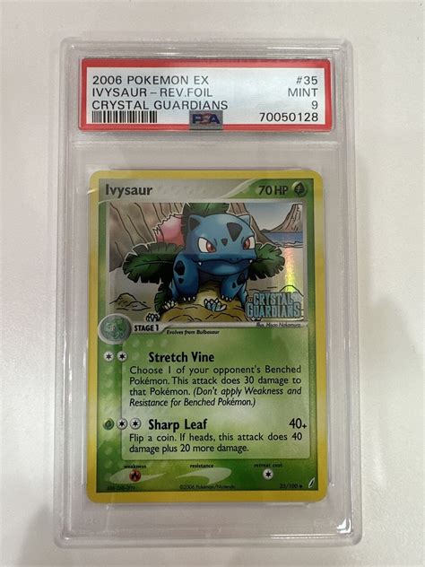 Pokemon PSA 9 MINT Ivysaur 35 100 EX Crystal Guardians Reverse Holofoil