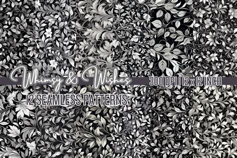 Black And White Vine Backgrounds Graphic By Whimsyandwishes Creative