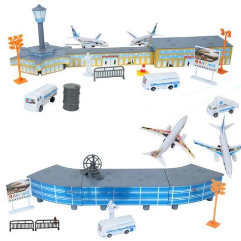 200pcs Airport Playset Airplane Aircraft Models And Accessories Assembled