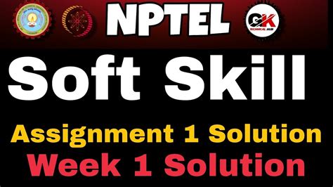 Soft Skill Nptel Assignment Solution Nptel Solution Softskill