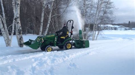 John Deere R With Frontier Sb Snow Blowing Youtube