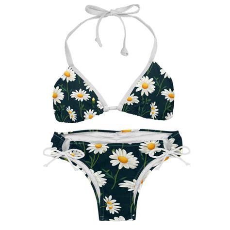 Daisy Swim Suit Bikini Sets With Detachable Sponge Adjustable Strap