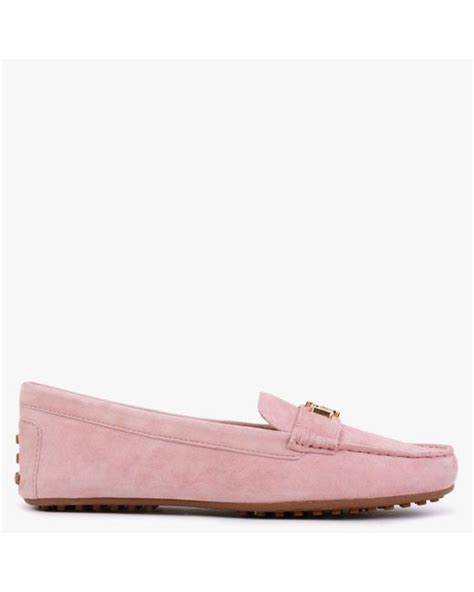 Lauren By Ralph Lauren Barnsbury Rose Tan Suede Loafers In Tan Leather