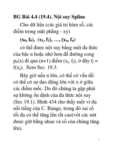 BG Ch4 Bài 4. Phương Pháp Nội Suy Spline Bậc 3 | PDF