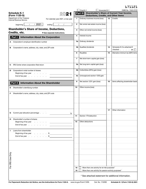 IRS Schedule K 1 Form 1120 S Fill Out Printable PDF Forms Online