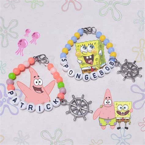 Pulseira Da Amizade Bob Espoja E Patrick Estrela Spongebob Shopee