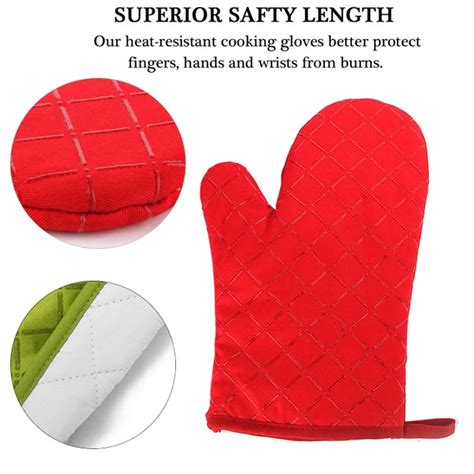 1 Pair Food Grade Heat Resistant Silicone Kitchen Barbecue Oven Glove