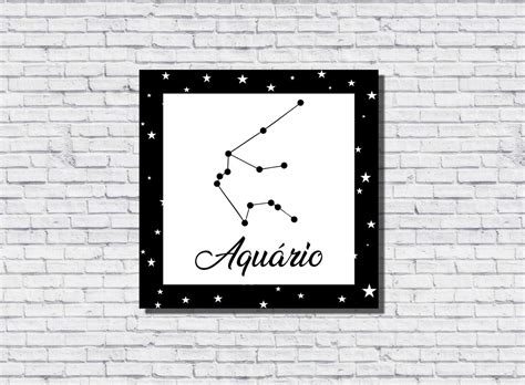 Quadro Zodíaco Constelação Signo Aquário 1 peça Elo7