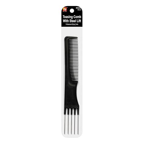 Plastic Comb Teasing Comb With Steel Lift Black Beauty Town