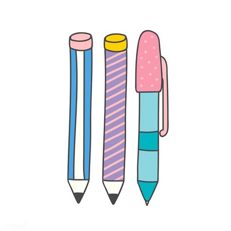 Pen and pencils set doodle vector | free image by rawpixel.com / filmful | Pen doodles, Doodles ...