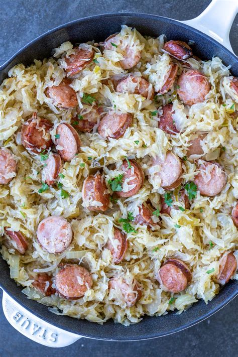 Classic Kielbasa And Sauerkraut One Pan Meal Momsdish