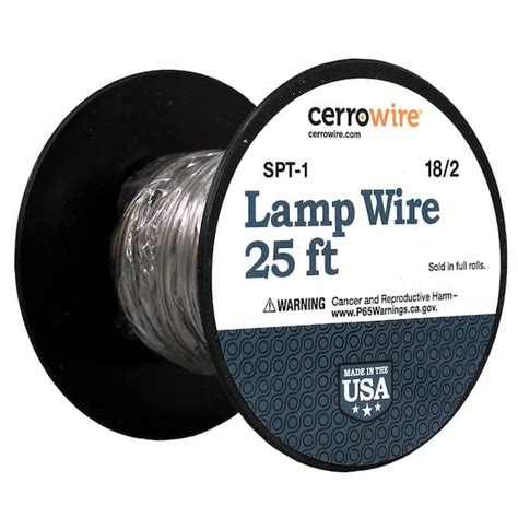 Cerrowire 25 Ft 18 2 Silver Stranded Copper Lamp Wire 251 1015AR The