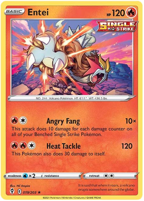 Entei Evolving Skies 19 Pokemon Card