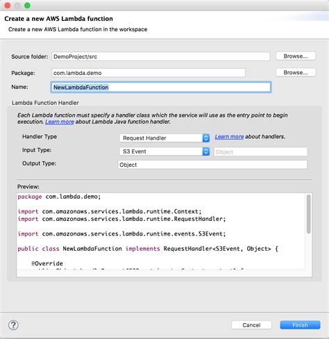 Creating Lambda Stream Functions Using The Aws Toolkit For Eclipse