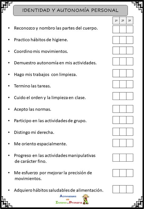 evaluación infantil 1