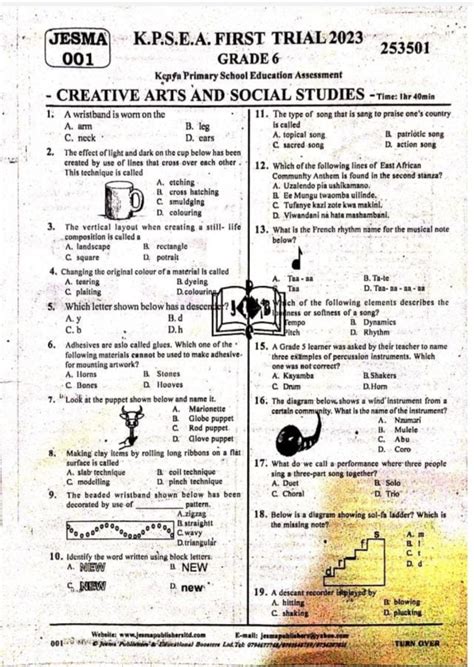 Jesma Grade 6 001 2023 Questions And Answers