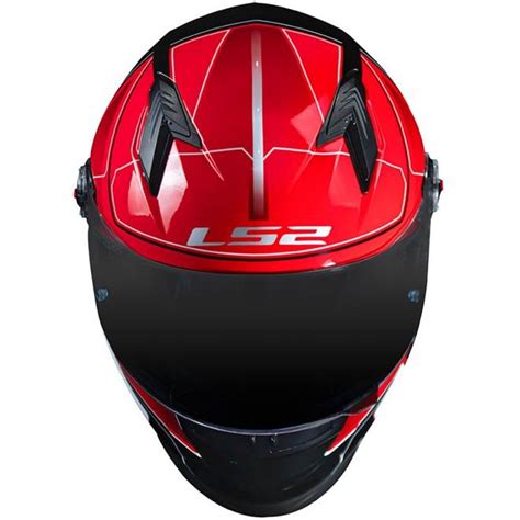 Capacete Ls Ff Ultra Preto Vermelho Grid Motors