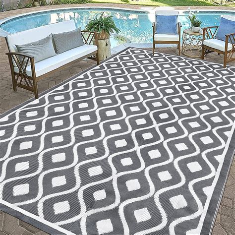 Yamaziot 9'x12' Outdoor Rugs Patio Rug Reversible Mats RV Outdoor Rugs ...