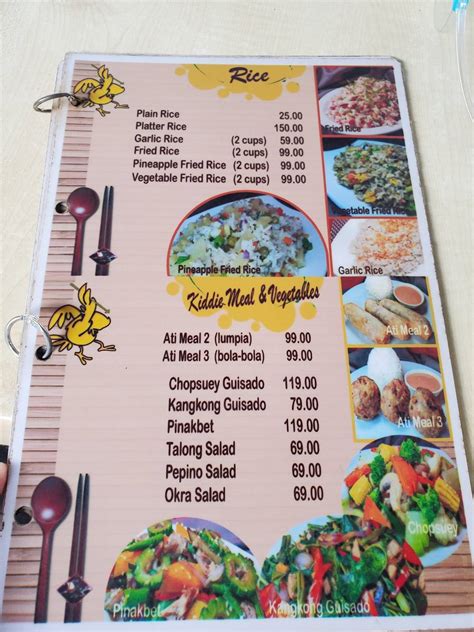 Menu At Chicken Ati Atihan Ozamiz City Restaurant Ozamiz City Don