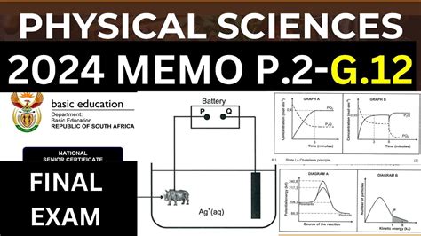 2024 Memo Final Exam Physical Sciences P 2 Paper 2 Grade 12 M J [thundereduc] Youtube