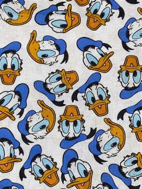 Disney Donald Duck Fabric 100 Cotton Fat Quarter Tumbler Cut Etsy