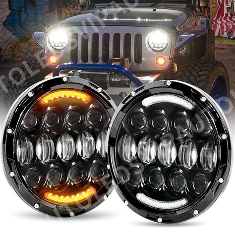 Paire De Phares Del Ronds Hi Lo Avec Drl Pour Jeep