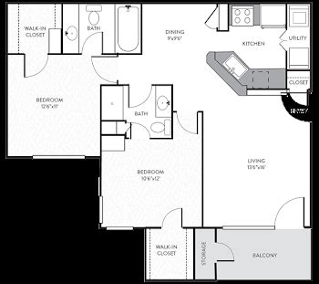 A Floorplan Bed Bath Station Apartments In Euless Texas