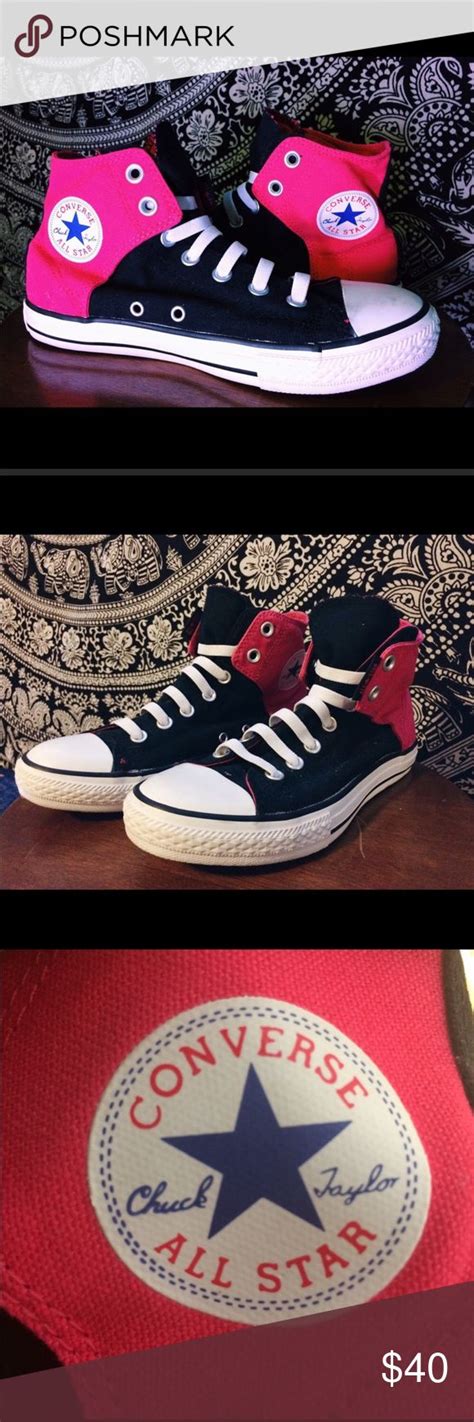 Pink And Black High Top Converse Black High Top Converse Pink High