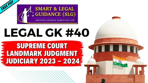 Legal Gk 40 Important Supreme Court Judgments 2023 Exams Smart