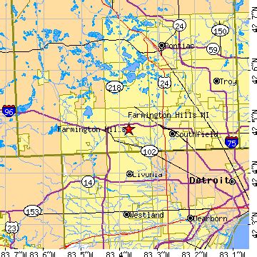 Farmington Hills, Michigan (MI) ~ population data, races, housing & economy