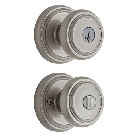 Weiser Elements Satin Nickel Deadbolt Entry Door Lock With Key The Home Depot Canada