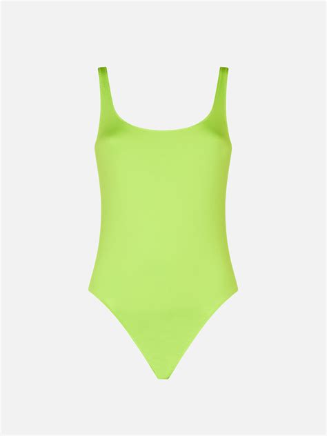 Woman Lime One Piece Swimsuit Mc2 Saint Barth