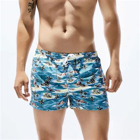 Men S Coconut Trees Printed Board Shorts Beach Shorts For Man Swim Trunks Short De Bain Homme