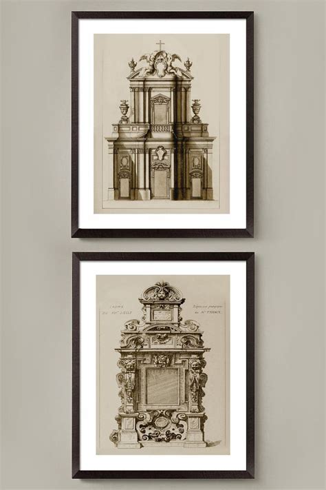 Vintage Architectural Drawings European Facades
