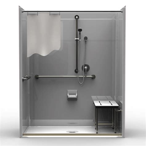 Ada Roll In Shower One Piece 63x33 Smooth Wall Look