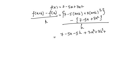 Solved Find F A F A H And The Difference Quotient F A H − F A